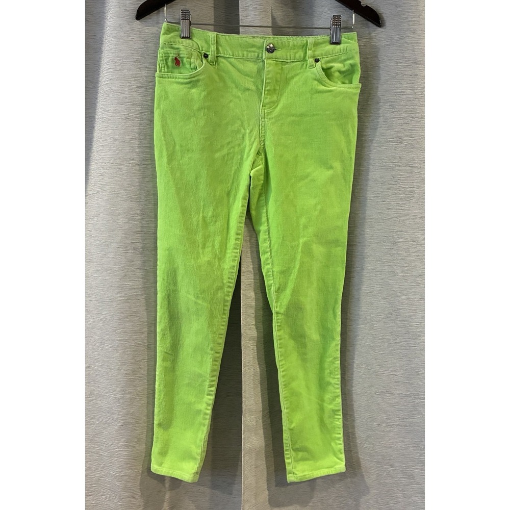 RALPH LAUREN Little Girl's Neon Corduroy Skinny Jean Size 16